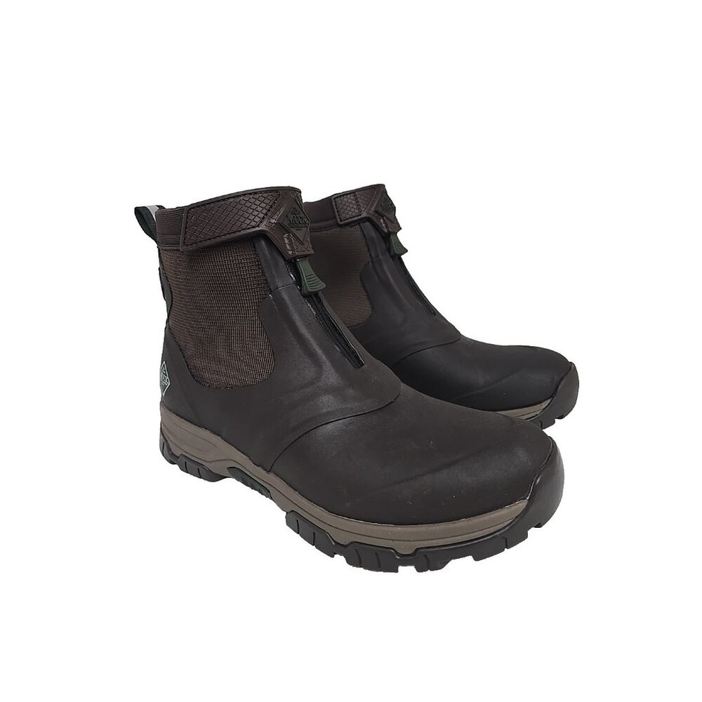 Muck Boots Men's Apex Mid Zip Rubber Ankle Boots Brown Size 8M